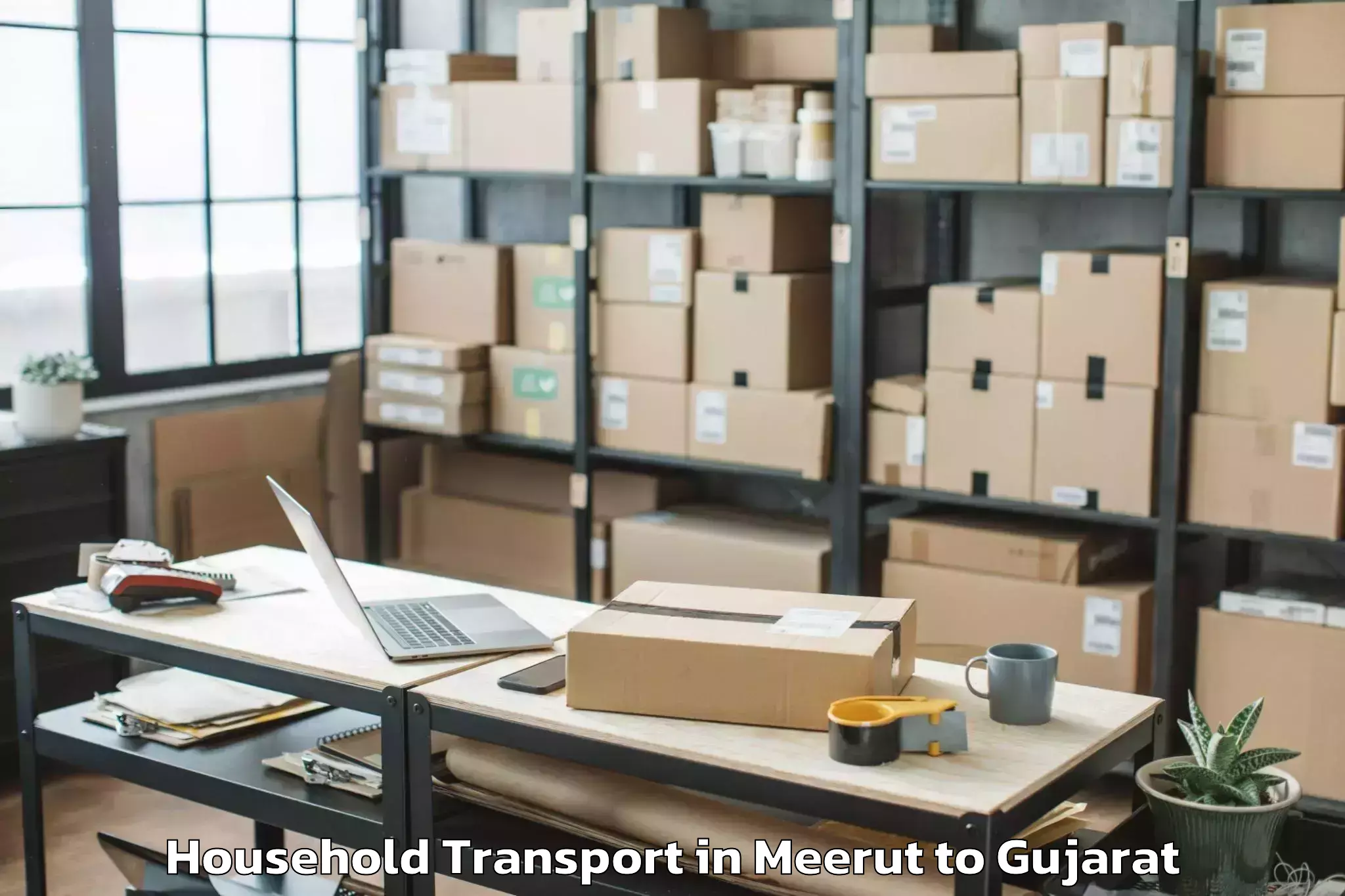 Hassle-Free Meerut to Vaghodia Household Transport